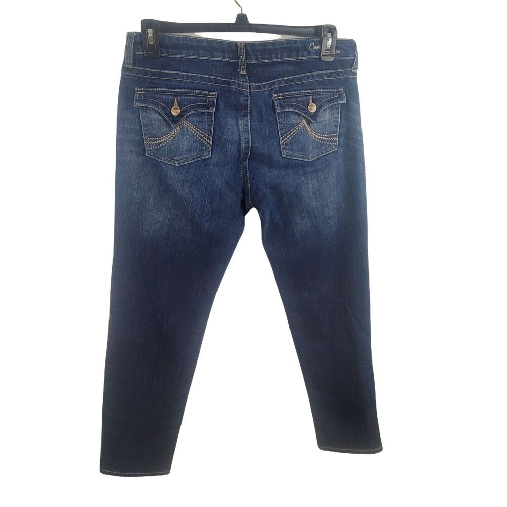 Common Genes‎ Womens Jeans 12 Mid Rise Dark Wash Flap Pocket Casual Bottoms
